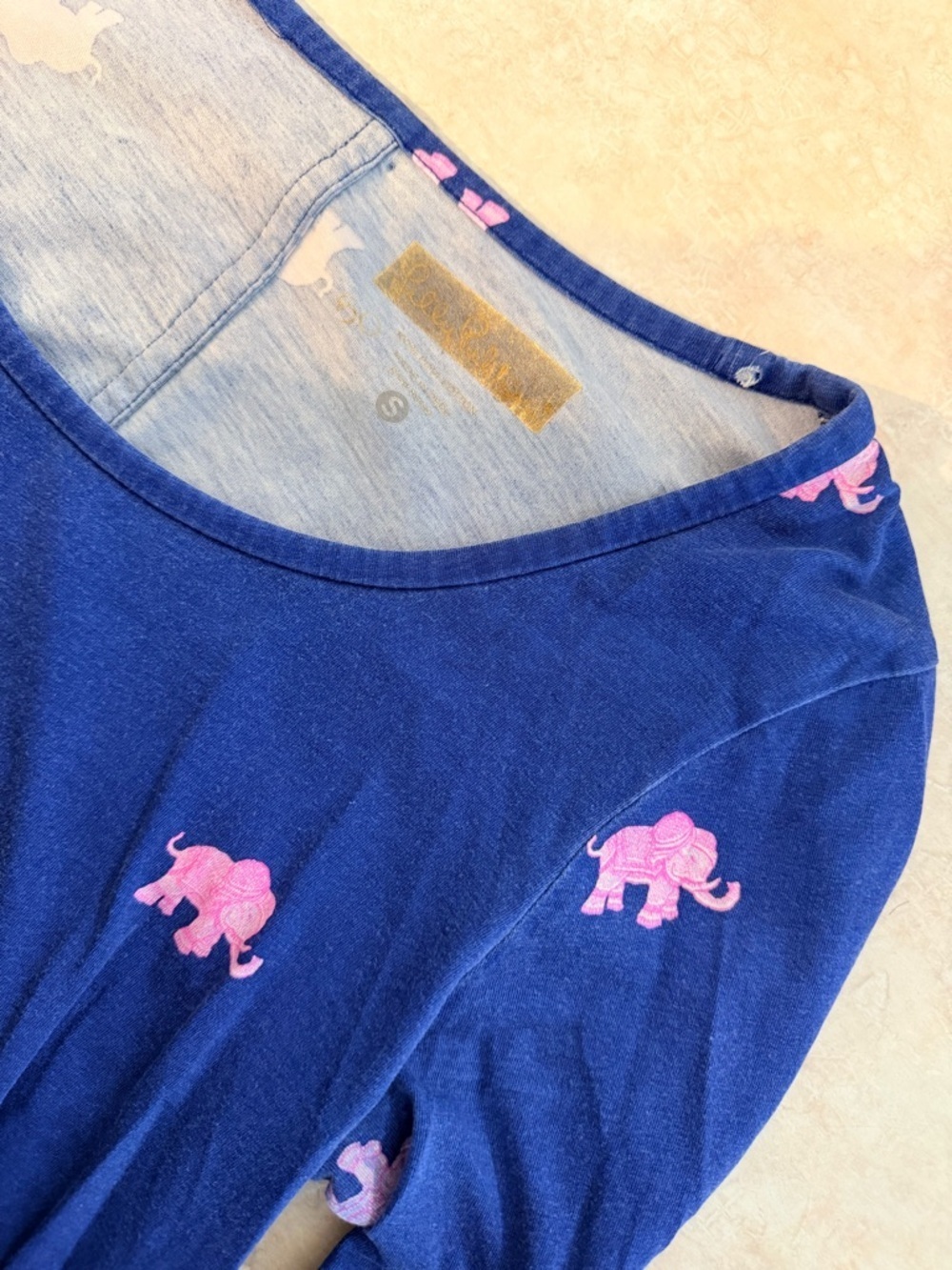 Lilly Pulitzer Ocean Ridge Elephant Mini Dress Small Navy Pink Pima Cotton